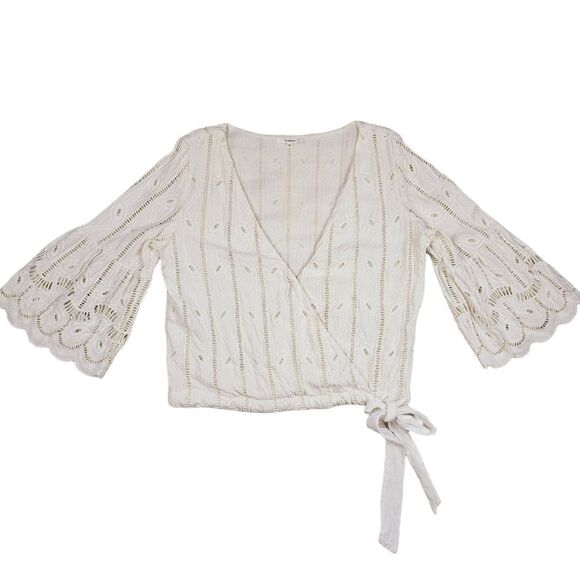 Tularosa -321 Women's Eyelet‎ Embroidered Cutout Blouse in White Size XS - Picture 1 of 7
